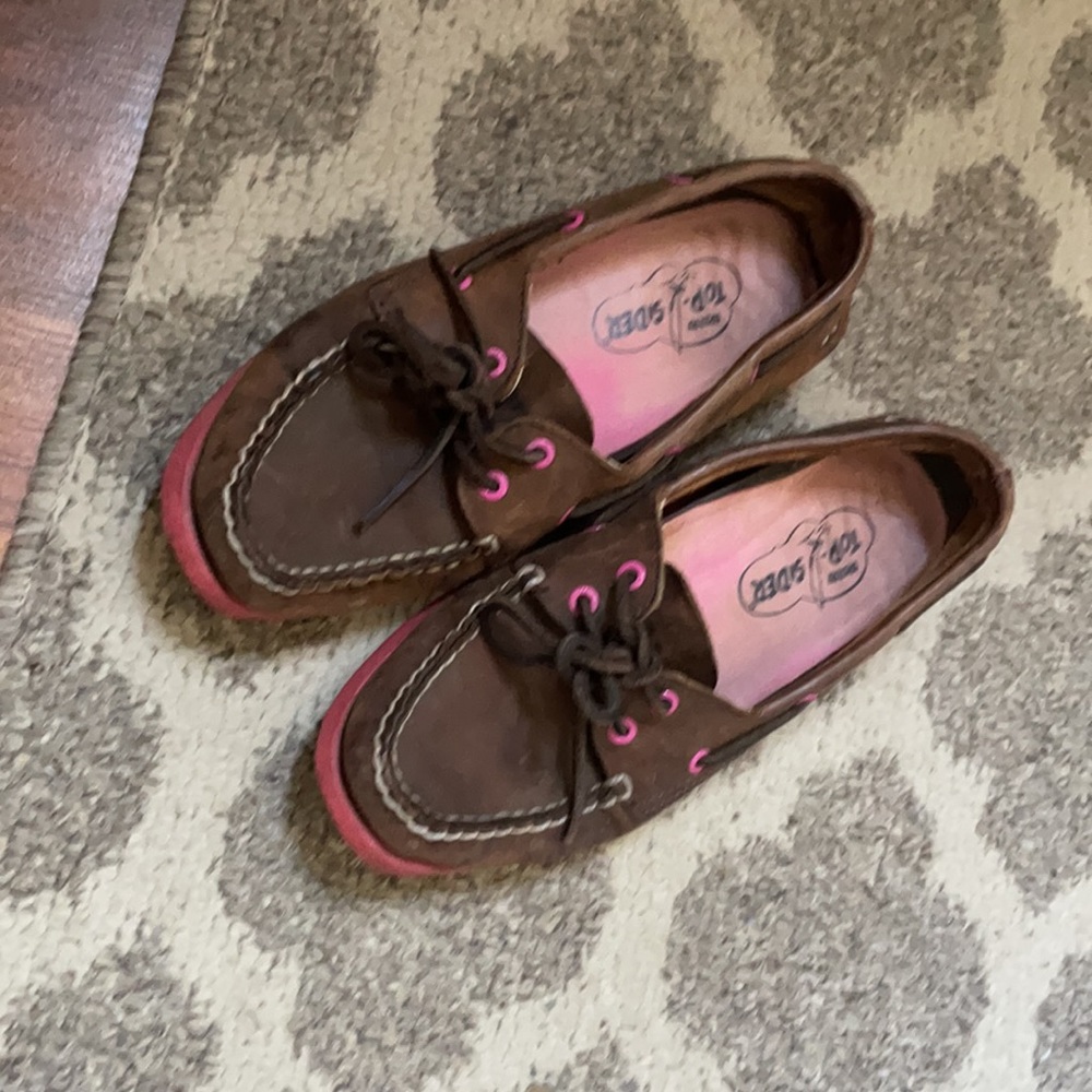 Sperry top-siders brown pink 7 - Picture 2 of 8